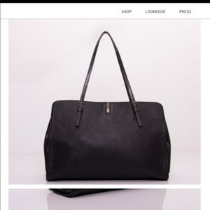 Tutilo NWT black veritas large snake embossed tech tote purse